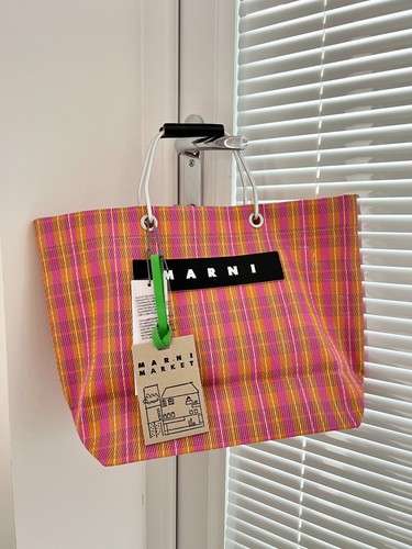 Borsa marni market righe - a,