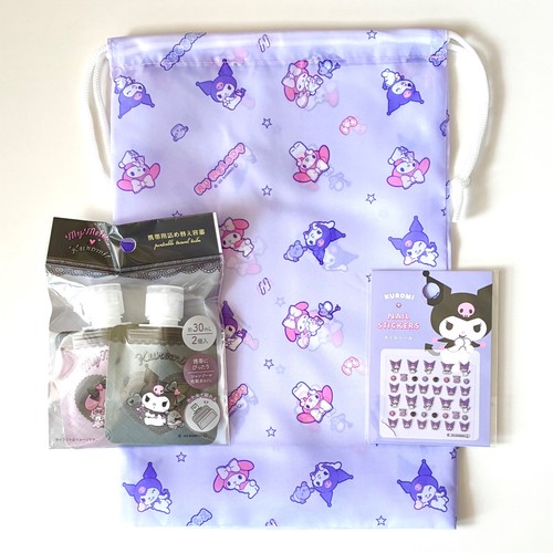 Kuromi melody set bottiglia - kuromi,
