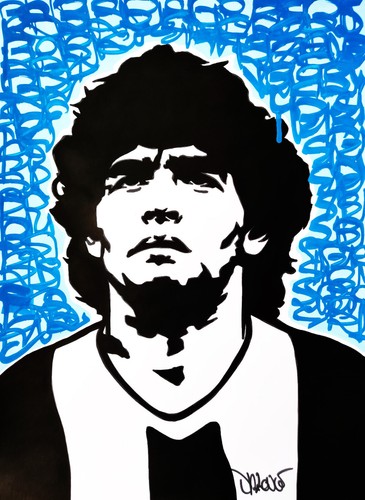 Love maradona street art - love,