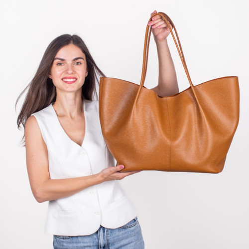 Borsa donna pelle cammello
