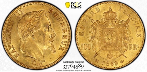 1869 oro francia 100 - 1869,