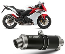 Scarico Storm by Mivv Gp Nero acciaio inox per Honda Hornet 600 2007 > 2013