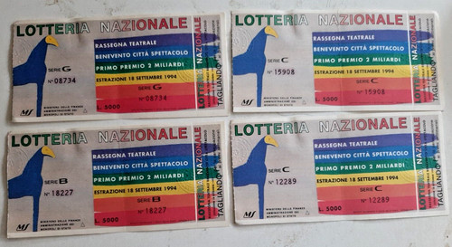 1389 lotto biglietti con - biglietti,