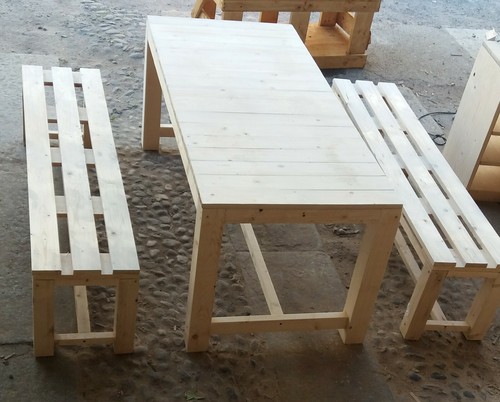 Tavolo con panche legno - tavolo, in