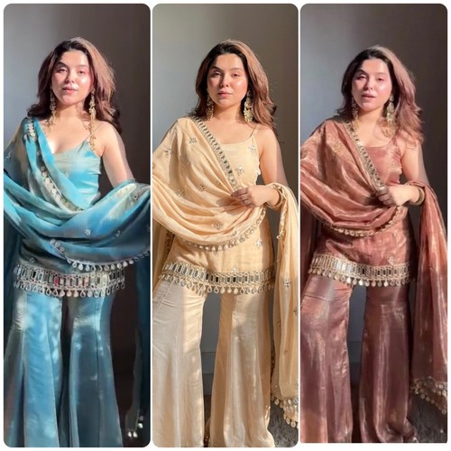 Top sharara plazoo suit - sharara,