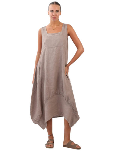 Italian lagenlook linen dress - lagenlook,
