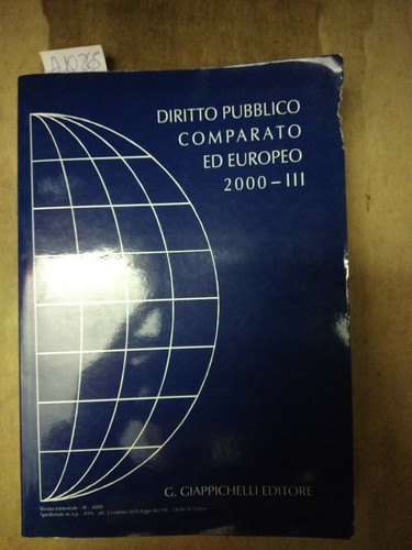 Diritto pubblico comparato - , ed
