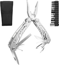 Pinza Coltello Multiuso 11 in 1 Pieghevole in Acciaio Inox Con Punte Cacciaviti