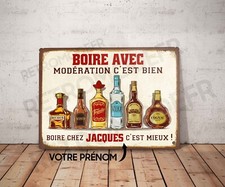 Plaque métal vintage - , bar