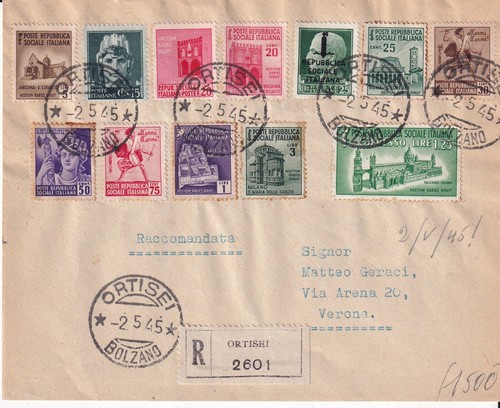 Rsi busta viaggiata 1945 - rsi,