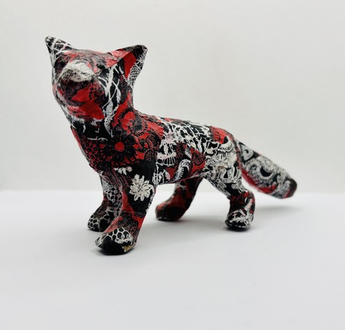Vintage hand painted fox - hand,