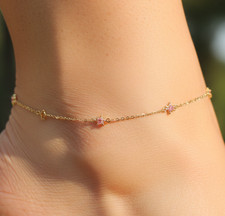 Delicata cavigliera stella oro