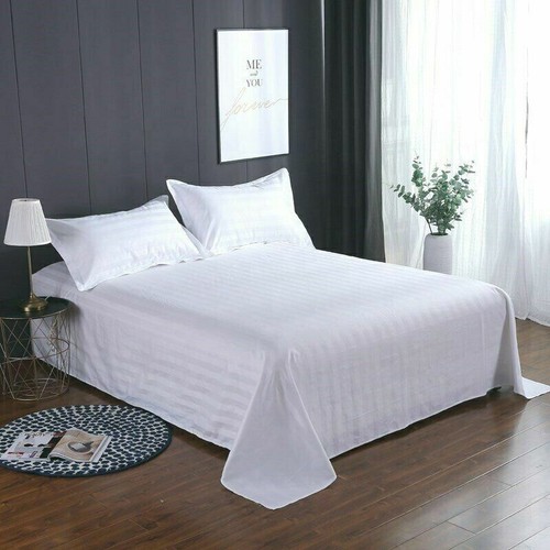 Lenzuolo bianco piatto - , righe