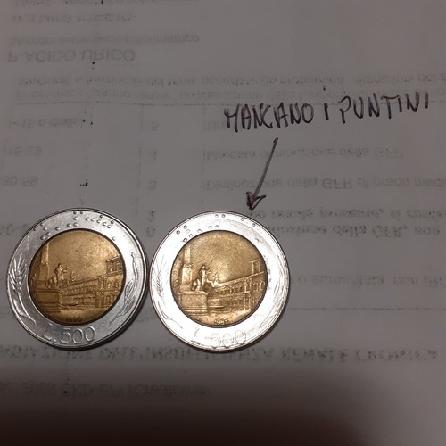 500 lire del - 1987, difetto