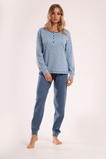 PIGIAMA DONNA INVERNALE CALDO COTONE SERAFINO MANICA LUNGA