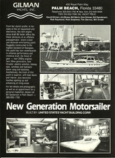 1987 Gilman Yachts Motorsailer Yacht barca a vela barca a vela stampa d'epoca annuncio