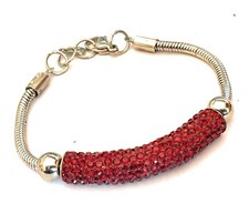 Bracciale snake da uomo donna in acciaio inox braccialetto con zirconi swarovski