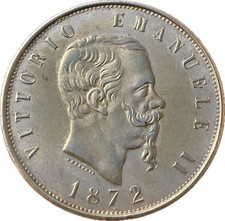 Vittorio Emanuele II 5 Lire 1872 Replica