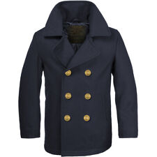 German Army Stile Classico Bw Marine Colani Pea Coat Hombres Peacoat Blu Navy S-