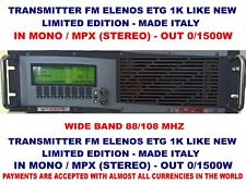 Broadcast Professional Transmitter FM  Elenos ETG 1k - 0/1500 watt - 88-108 Mhz