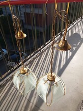 Coppia di lampadari in vetro