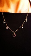 Collana Donna Ghita Jewels LOVE con Charm cuore centrale, strass e lettere