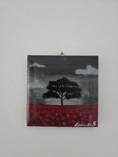 QUADRO 10X10 Cm Colore Acrilico Lucido su Ceramica Dipinto a mano :”solo"