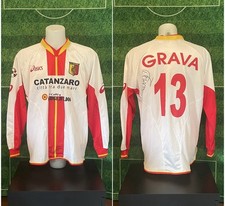 Maglia U.S. CATANZARO calcio MATCH WORN Asics 2004 2005 13 GRAVA + autografo