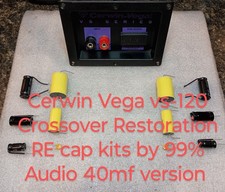 Cerwin Vega VS-120 Crossover Restauro Re Cap Kit Versione 40mf