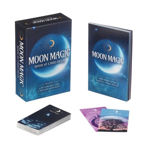 Moon magic book card deck - book, by