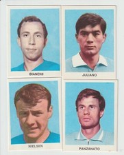 NAPOLI CALCIO - 4 FIGURINE CARTONATE DOLFAR 1968-69 - JULIANO, NIELSEN, BIANCHI