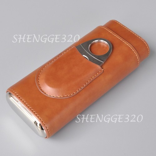 Leather cedar humidor cigar - leather,