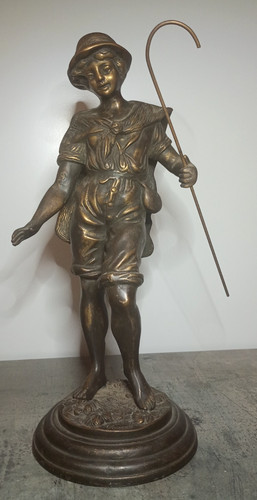 Scultura bronzo pastore - pastore, con