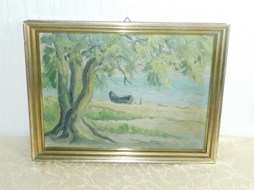Dipinto olio lago di - dipinto,