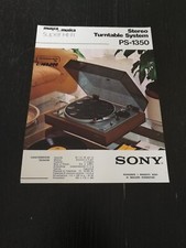 1976 SONY STEREO TURNTABLE PS 1350 GIRADISCHI VINTAGE AD PUBBLICITA EPOCA 
