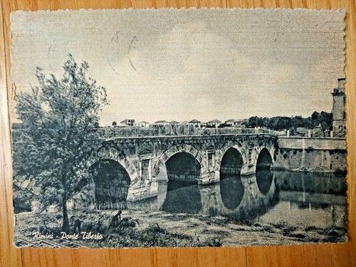 Cartolina rimini ponte - b/n,