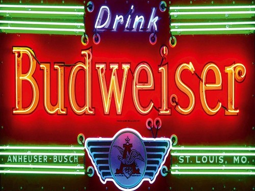 Insegna budweiser birra - insegna, luci