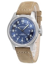 Orologio Uomo Hamilton Khaki Field Titanium Cinturino Pelle Quadrante Blu H70545540