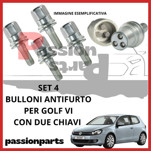 Kit bulloni antifurto cerchi - 4,