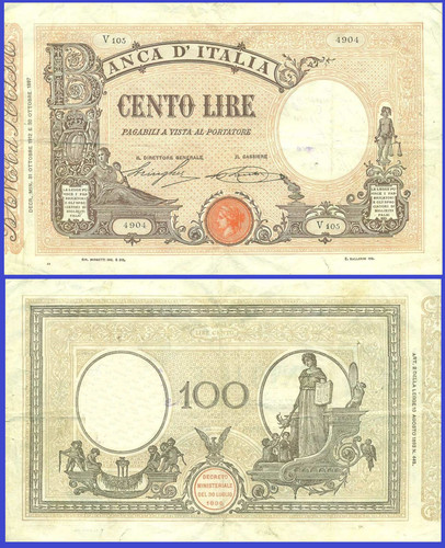 Italia 100 lire 1911 - , uk