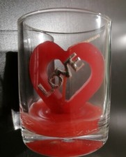 Stock candele cuore love profumate in vetro aroma rosa
