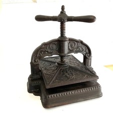Antico Torchio Rilegatura Libri e Pressa fiori in Ghisa XIX sec origine tedesca