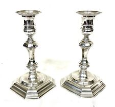 Coppia candelabri argento stile antico georgiano James Dixon & Sons SHEFFIELD 1969