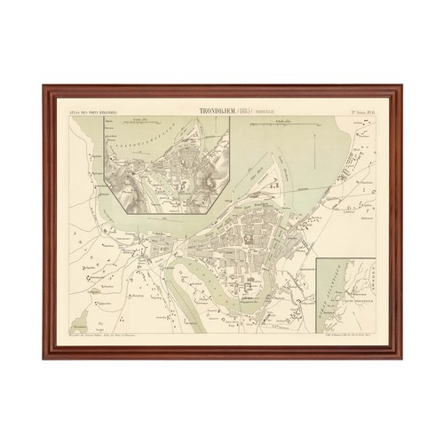 Vecchia mappa trondheim - mappa, di
