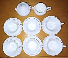 WEDGWOOD -SET 6 TAZZE THE CON PIATTINO, LATTIERA E ZUCCHERIERA IN PORCELLANA