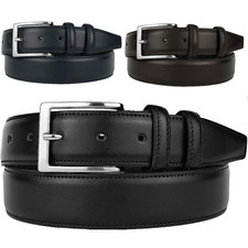 Cintura Cinta Uomo Vera Pelle Cuoio Classica Casual Accorciabile Italy larga 3,5