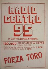 CALENDARIO CALCISTICO RADIO CENTRO 95 1987-1988 COME FOTO FORZA TORO