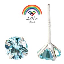 Coppia di Orecchini Punti Luce Acquamarina in argento 925 - Rainbow Collection