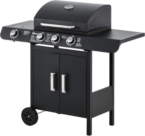 Barbecue gas con coperchio - a,