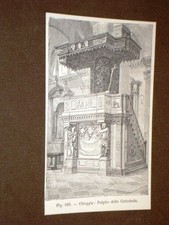 Rarissima veduta di fine '800 Chioggia - Pulpito della Cattedrale